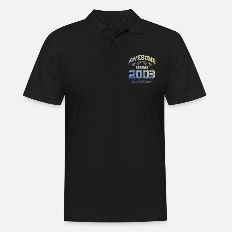 2003 awesome since - Männer Poloshirt - Schwarz