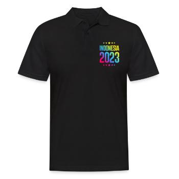 Indonesia 2023 - Männer Poloshirt - Schwarz - Vorne - Kai (181cm)