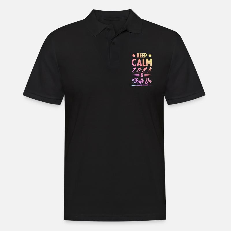 keep calm skate - Männer Poloshirt - Schwarz