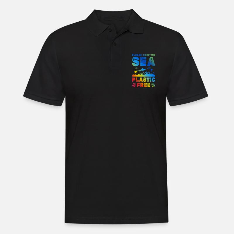 plastik save the ocean - Männer Poloshirt - Schwarz