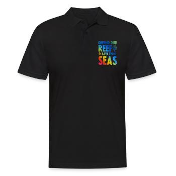 save the sea - Männer Poloshirt - Schwarz - Vorne - Kai (181cm)
