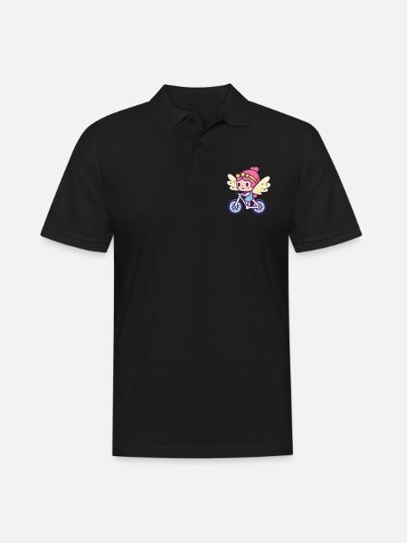 Fee Niedlich Fahrrad Comic - Männer Poloshirt - Schwarz