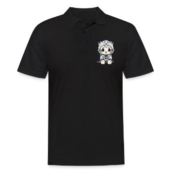 Snow Leopard Winter Leopard Animal - Men's Polo Shirt - black - Front - Kai (181cm)