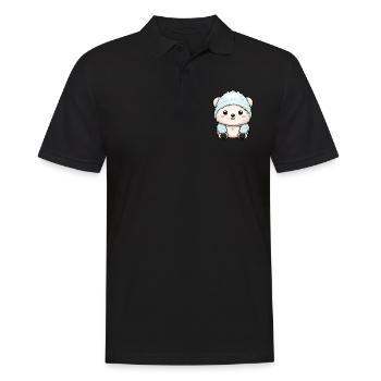 Ours polaire hiver ours polaire Animal Comic - Polo Homme - noir - Devant - Kai (181cm)