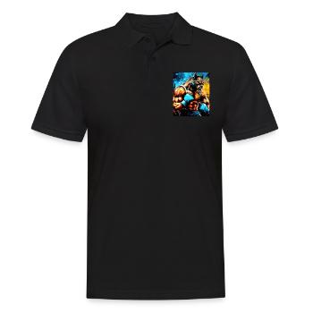 Combattant de boxeur loup - Polo Homme - noir - Devant - Kai (181cm)