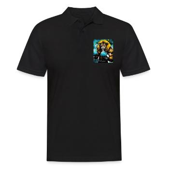 Combattant de boxeur lion - Polo Homme - noir - Devant - Kai (181cm)