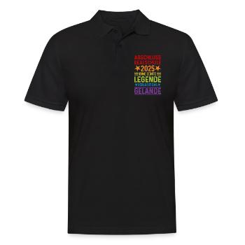 Realschule Abschluss 2025 Legende verlässt Gelände - Männer Poloshirt - Schwarz - Vorne - Kai (181cm)