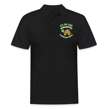 Ich bin eine Schildkröte Spruch Turtle Motiv - Männer Poloshirt - Schwarz - Vorne - Kai (181cm)
