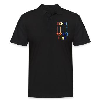 Schulkind ABCD Rockgitarre T shirt - Männer Poloshirt - Schwarz - Vorne - Kai (181cm)