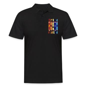 1. Klasse Rockgitarre Schulbeginn T shirt - Männer Poloshirt - Schwarz - Vorne - Kai (181cm)