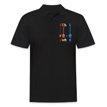 Schuljunge ABCD Rockgitarre T shirt - Männer Poloshirt - Schwarz - Vorne - Kai (181cm)