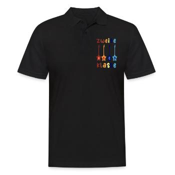 2. Klasse ABCD Rockgitarre Schulbeginn T shirt - Männer Poloshirt - Schwarz - Vorne - Kai (181cm)