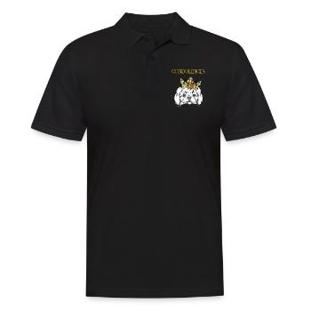 Dog with crown. - Men's Polo Shirt - black - Front - Kai (181cm)