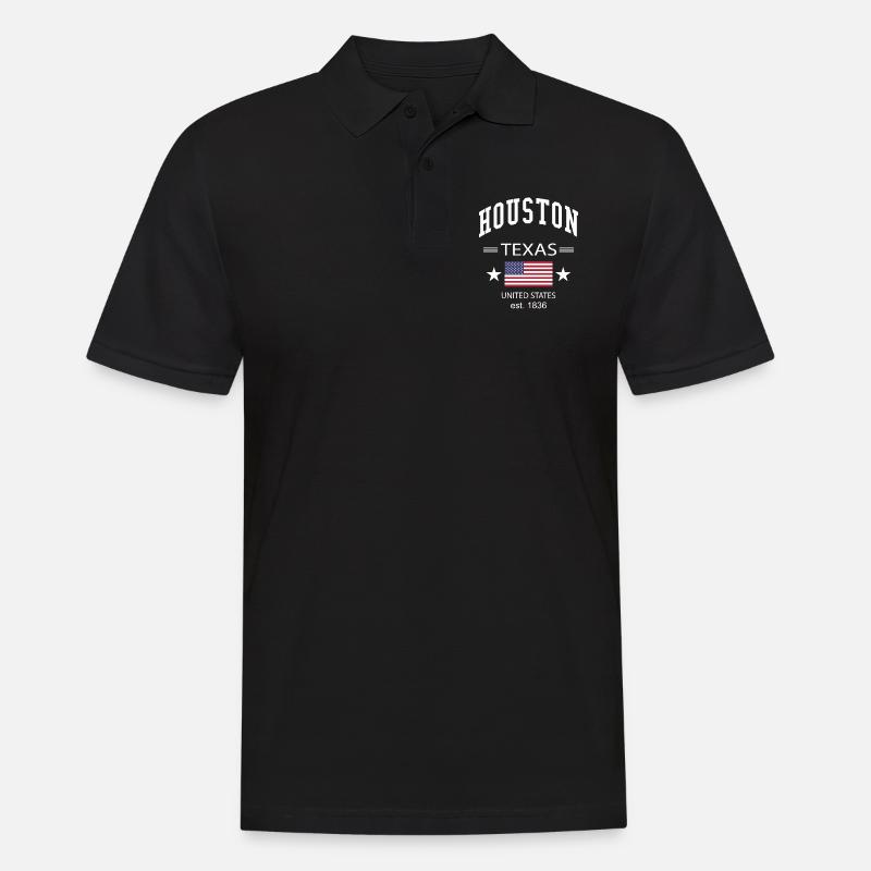 Houston - Männer Poloshirt - Schwarz
