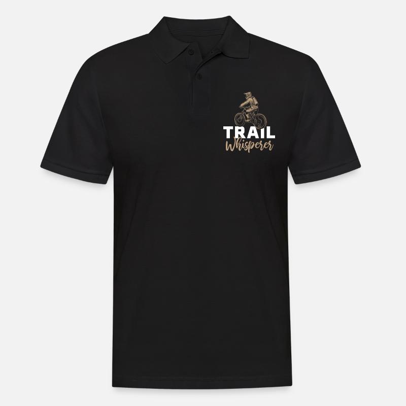 Trailflüsterer Mountainbike MTB Downhill - Männer Poloshirt - Schwarz