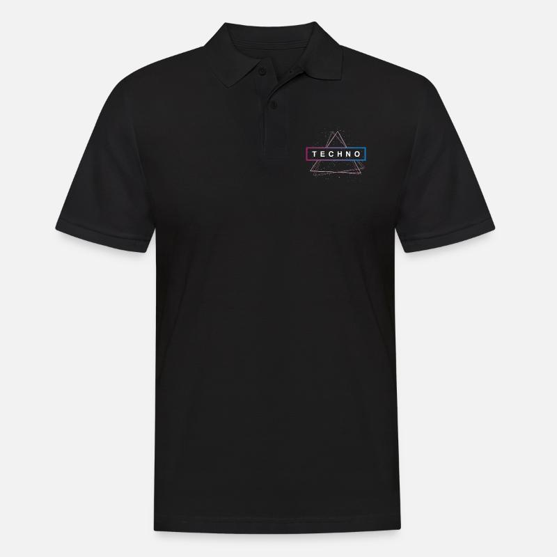 Techno Dreieck Rave - Männer Poloshirt - Schwarz