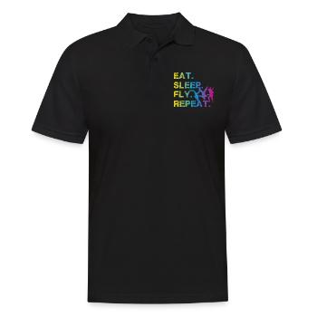 Skydiving Eat Sleep Fly Repeat Skydive t-shirt - Männer Poloshirt - Schwarz - Vorne - Kai (181cm)