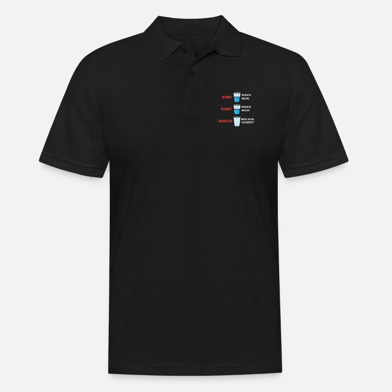 Optimist Pessimist Buchhalter - Männer Poloshirt - Schwarz