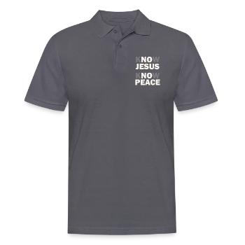 Inspirational Christian No Jesus No Peace - Polo Homme - charbon - Devant - Nico (186cm)