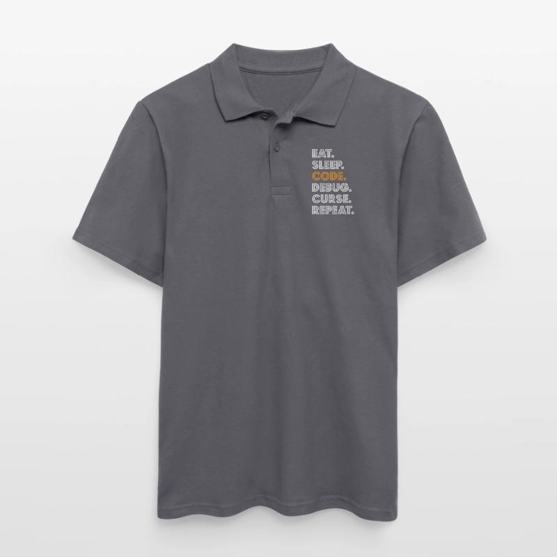 Eat Sleep Code Debug Curse Repeat Programmer Coder Männer Poloshirt