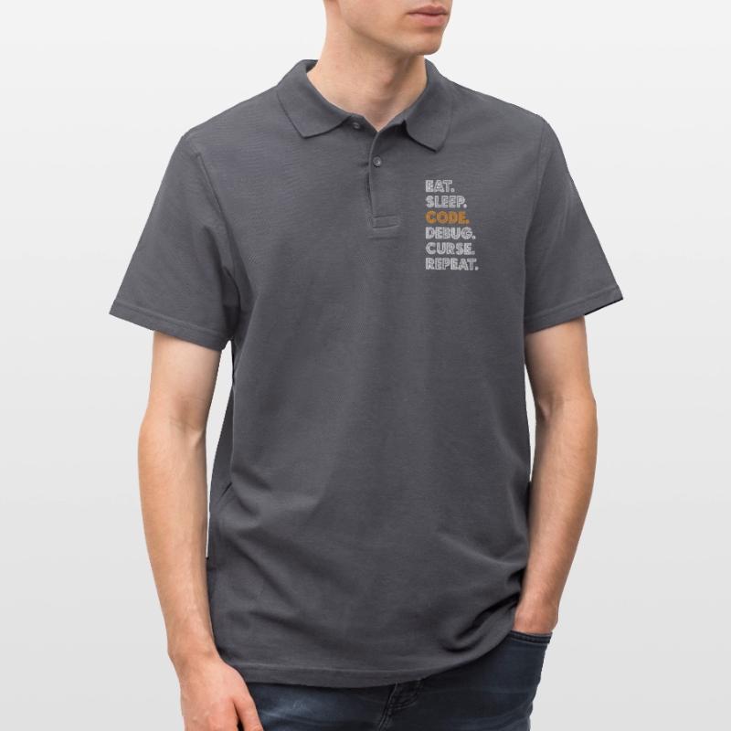 Eat Sleep Code Debug Curse Repeat Programmer Coder Männer Poloshirt