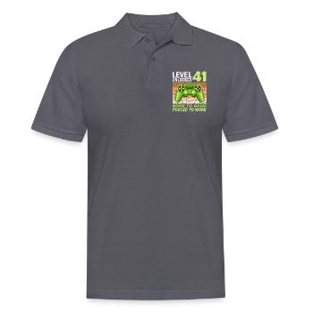 41. Geburtstag Gamer Videospiele - Männer Poloshirt - Anthrazit - Vorne - Nico (186cm)