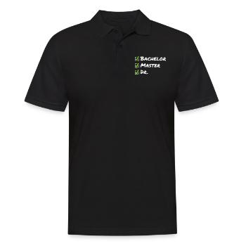 Bachelor Master Dr - Funny Graduation Doctorate - Polo Homme - noir - Devant - Kai (181cm)