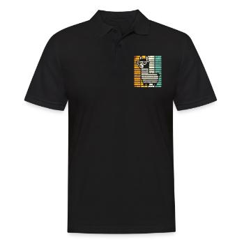 Retro Lama Alpaka mit Sonnenbrille Comic Kunst - Männer Poloshirt - Schwarz - Vorne - Kai (181cm)
