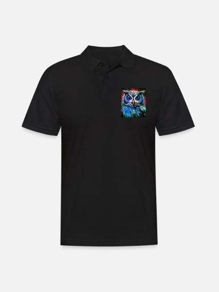 Owl Portrait - Men's Polo Shirt - black