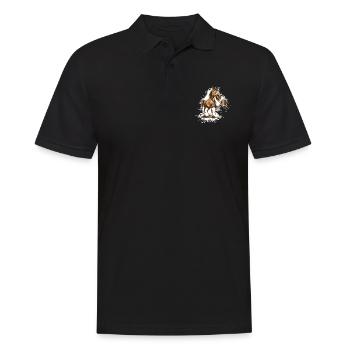Pferd Bier Lustig - Männer Poloshirt - Schwarz - Vorne - Kai (181cm)