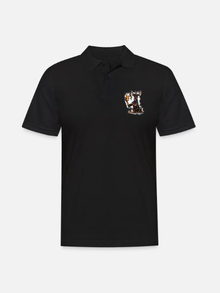 Doberman Dog Beer Funny - Men's Polo Shirt - black