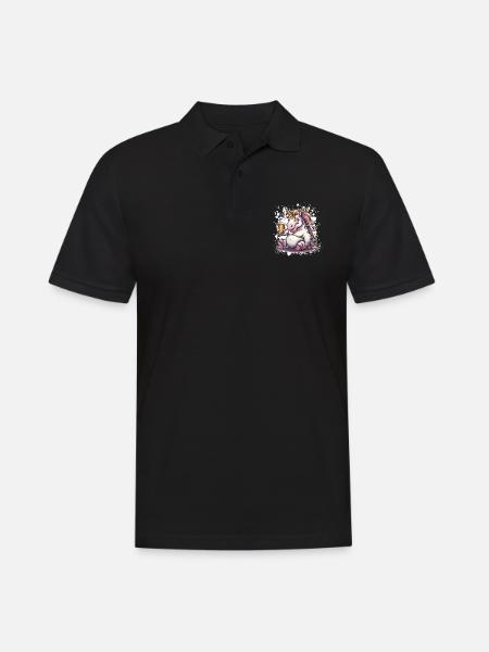Einhorn Bier Lustig - Männer Poloshirt - Schwarz
