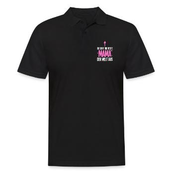 So sieht die beste Mama der Welt aus - Männer Poloshirt - Schwarz - Vorne - Kai (181cm)