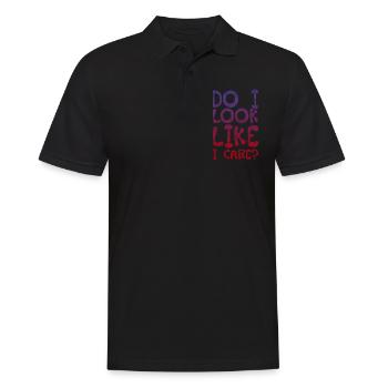 Do I Look Like I Care 3 - Men's Polo Shirt - black - Front - Kai (181cm)