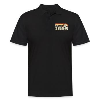 Jahrgang 1996 Geburtstagsgeschenk 1996 Retro 1996 - Männer Poloshirt - Schwarz - Vorne - Kai (181cm)