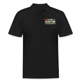 Jahrgang 2018 Geschenk 2018 Geburtstag 2018 Retro - Männer Poloshirt - Schwarz - Vorne - Kai (181cm)