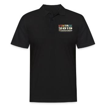 Vintage 2019 Cadeau 2019 Anniversaire 2019 Retro - Polo Homme - noir - Devant - Kai (181cm)