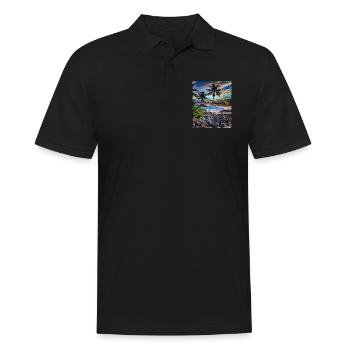 Hawaii - Männer Poloshirt - Schwarz - Vorne - Kai (181cm)