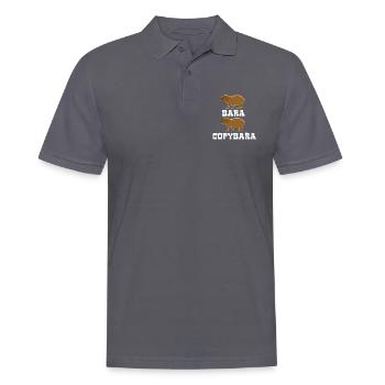 Copybara - Style de copie de mots Capybara - Polo Homme - charbon - Devant - Nico (186cm)