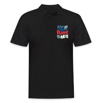 Ich flippe aus - Ironie - Delphin - Spruch - Männer Poloshirt - Schwarz - Vorne - Kai (181cm)