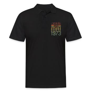 Legendär seit Mai 1973 - Geburtstag Retro - Männer Poloshirt - Schwarz - Vorne - Kai (181cm)