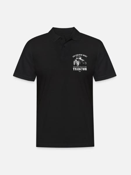 Ich schnarche nicht ich träume - Traktor - Bauer - Männer Poloshirt - Schwarz