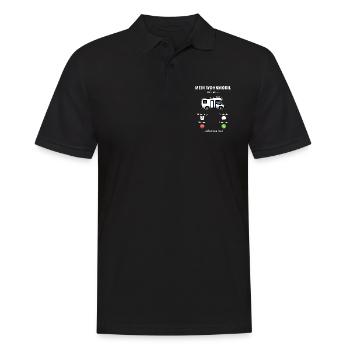 Mein Wohnmobil ruft an - ich muss los - Spruch - Männer Poloshirt - Schwarz - Vorne - Kai (181cm)