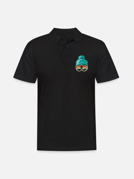 Skibrille, Apres Ski, Wintersport, Skiurlaub - Männer Poloshirt - Schwarz