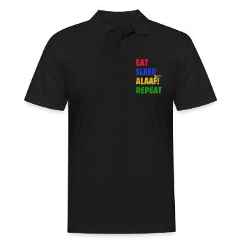 Eat Sleep Alaaf Repeat - Karneval - Spruch - Männer Poloshirt - Schwarz - Vorne - Kai (181cm)