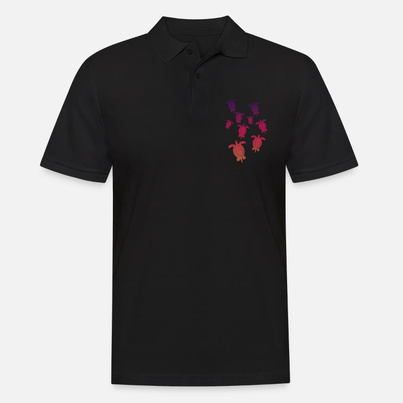 Schildkröten Turtle - Männer Poloshirt - Schwarz