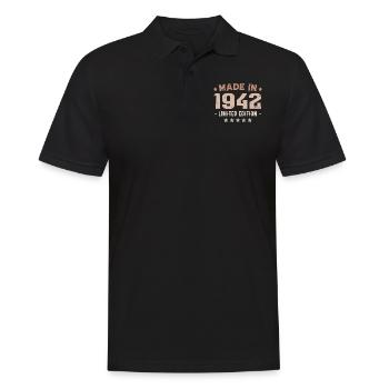 Baujahr 1942 Geburtstagsgeschenk 1942 Jahrgang 1942 - Männer Poloshirt - Schwarz - Vorne - Kai (181cm)