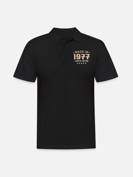 Baujahr 1977 Geburtstagsgeschenk 1977 Jahrgang 1977 - Männer Poloshirt - Schwarz