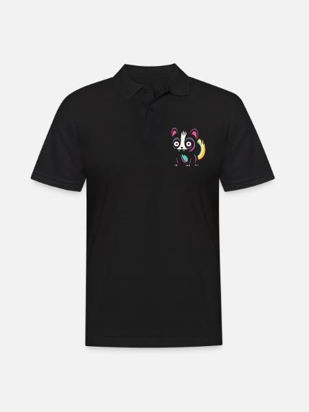 Skunk Halloween Comic Funny - Men's Polo Shirt - black