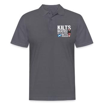 Schottischer Kilt Schottenrock Tartan Schottland - Männer Poloshirt - Anthrazit - Vorne - Nico (186cm)